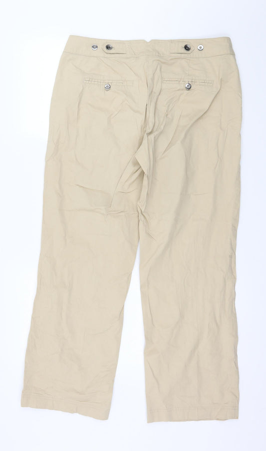 Manguun Womens Beige Cargo Trousers Size 12 L29 in