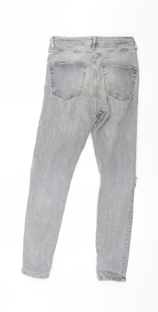 Topshop Womens Grey Denim Skinny Jeans Size 28 in L26 in