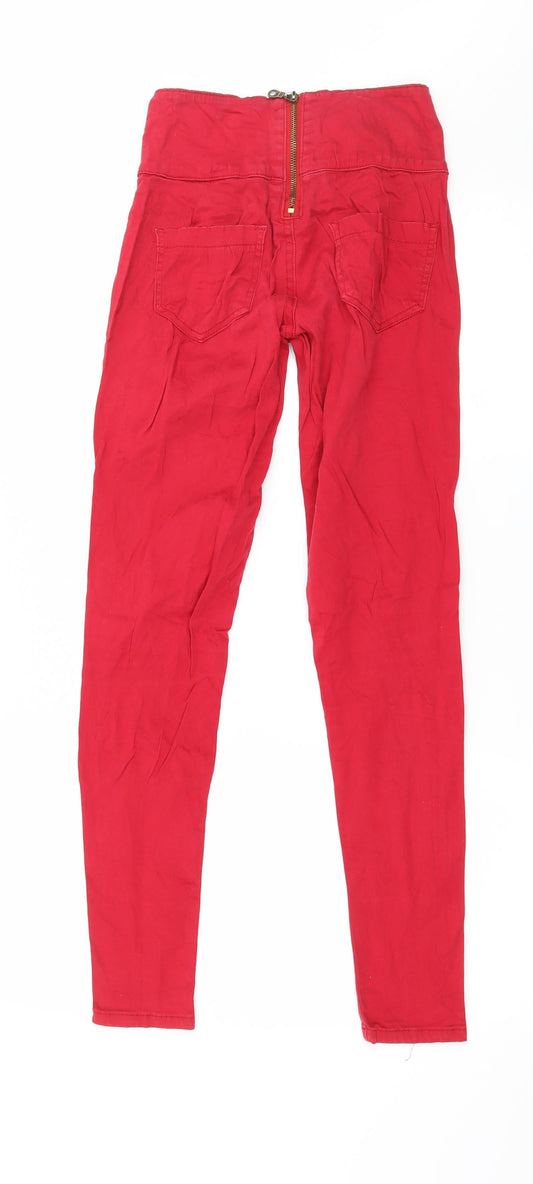Place Du Jour Womens Red Denim Skinny Jeans Size S L29 in