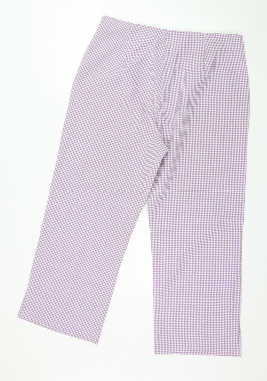 Odessa Womens Purple Check Rain Trousers Trousers Size 16 L26 in