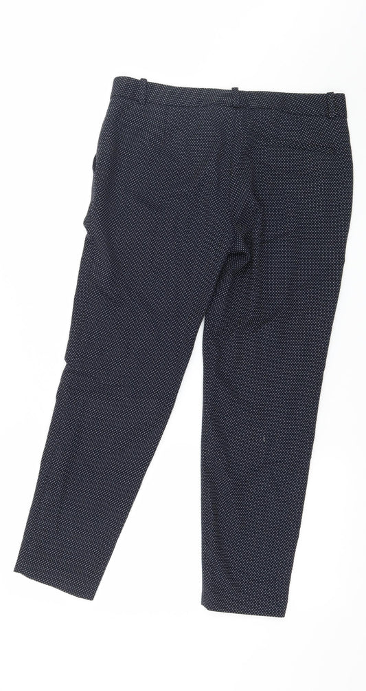 Zara Womens Blue Polka Dot Trousers Size 10 L25 in