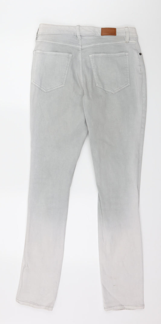 Lands' End Womens Grey Denim Straight Jeans Size 10 L31 in - Ombre