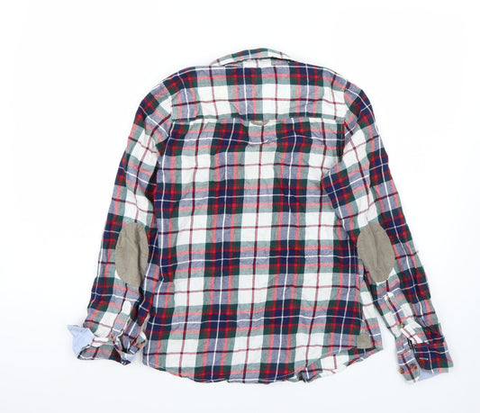 H&M Womens Red Check Basic Button-Up Size 4