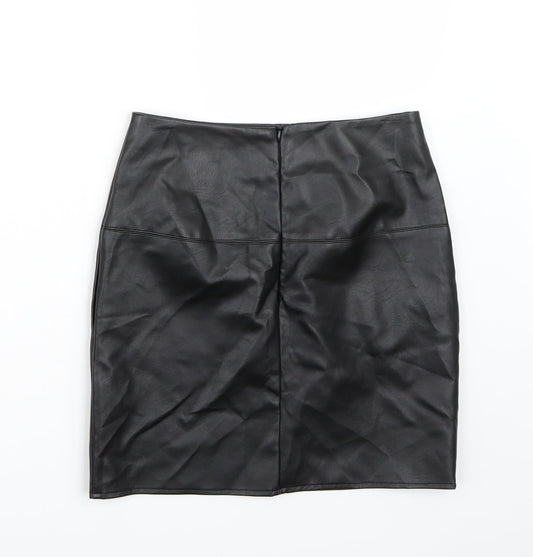 Missguided Womens Black A-Line Skirt Size 8