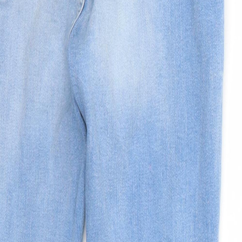 Brand and care label for Denim & Co. women’s blue cropped jeans, size UK 10, 28-inch leg