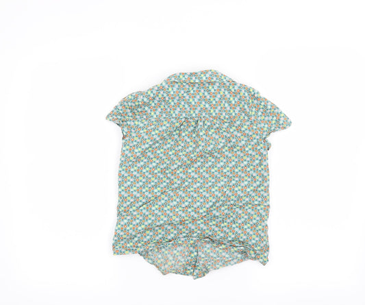 NEXT Girls Green Floral Basic Button-Up Size 8 Years