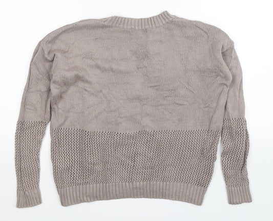FOREVER 21 Womens Grey Knit Pullover Jumper Size S