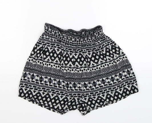 Additional front view of Brave Soul women’s multicoloured geometric hot pants shorts, size XS