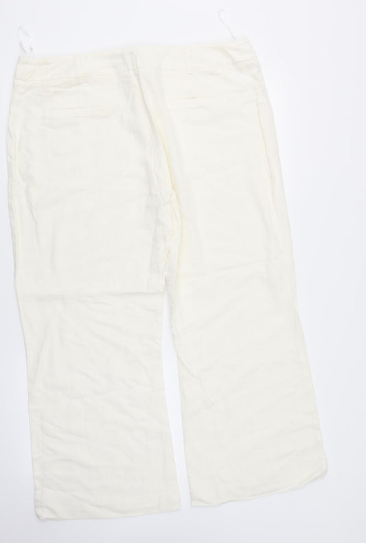 Debehams Womens White Trousers Size 16 L26 in