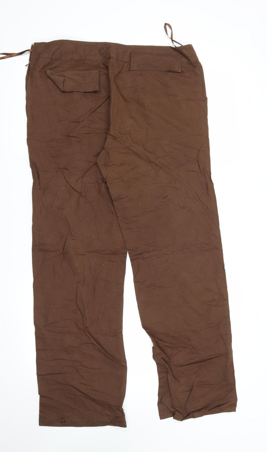 NOW ON Womens Brown Trousers Size 12 L31 in