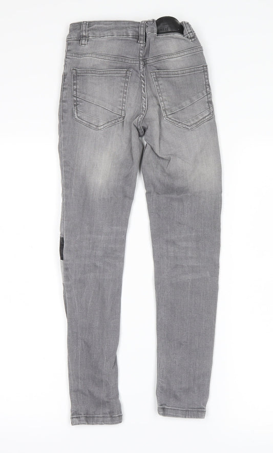 NEXT Girls Grey Denim Straight Jeans Size 9 Years