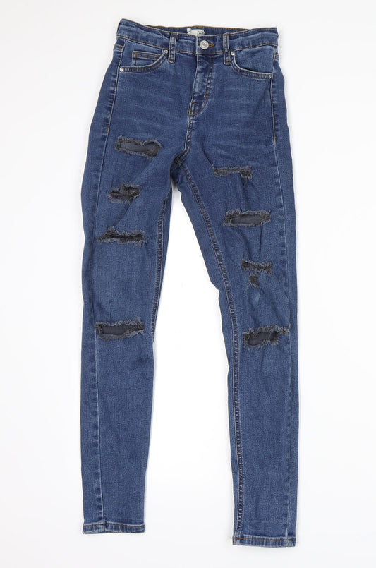 Topshop Mens Blue Denim Straight Jeans Size 26 in L31 in