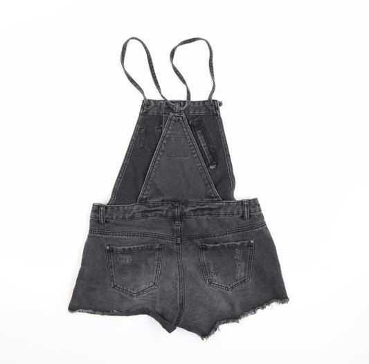 Denim co. Womens Black Denim Dungaree One-Piece Size 10 L3 in