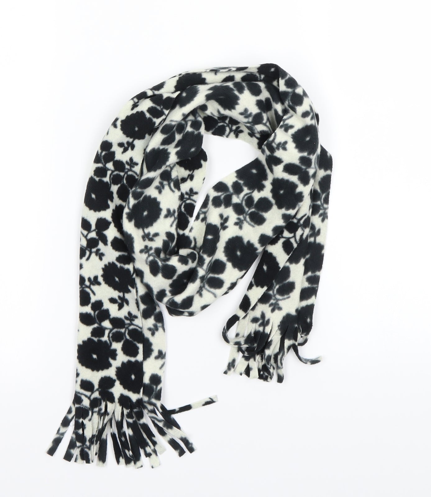 Preworn Womens White Floral Scarf