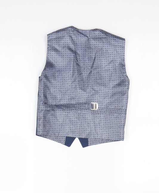 Preworn Mens Blue Check Gilet Waistcoat Size S