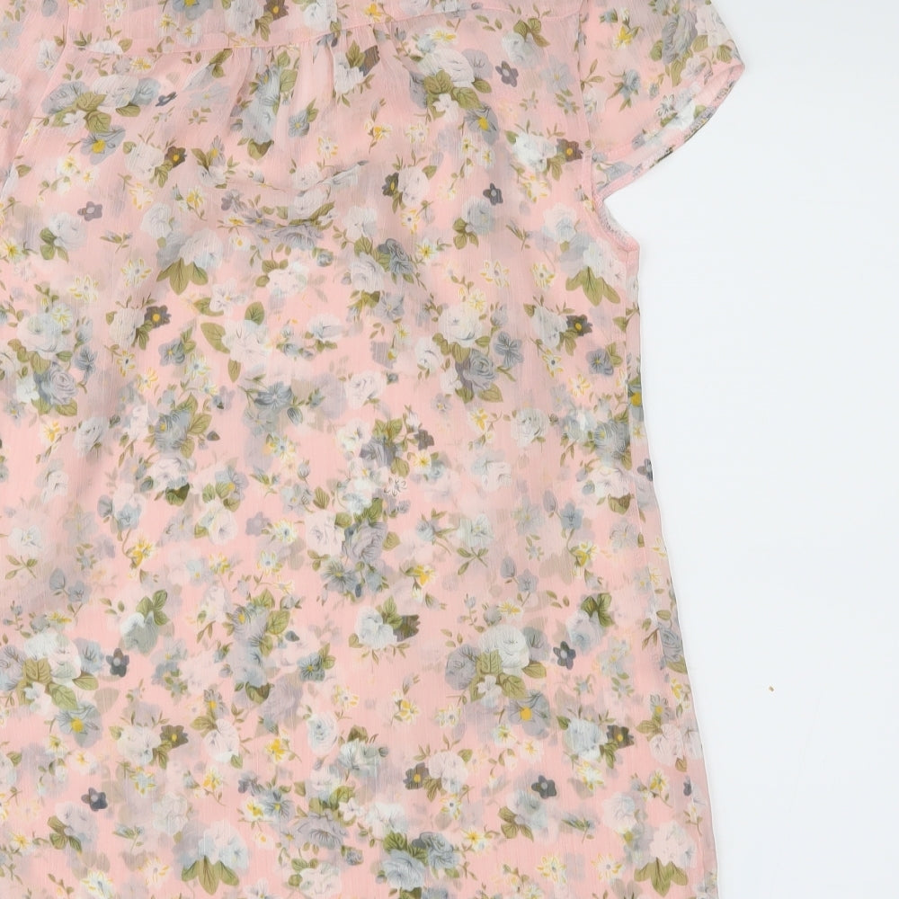 Brand and care label for G:21 women’s pink floral basic blouse, size UK 8