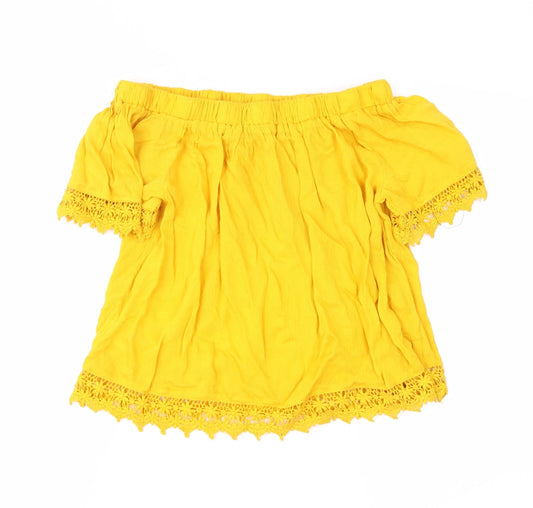 Select Womens Yellow Basic Blouse Size 8