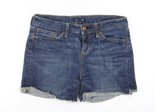 Additional front view of Gap women’s blue hot pants shorts, size UK 8