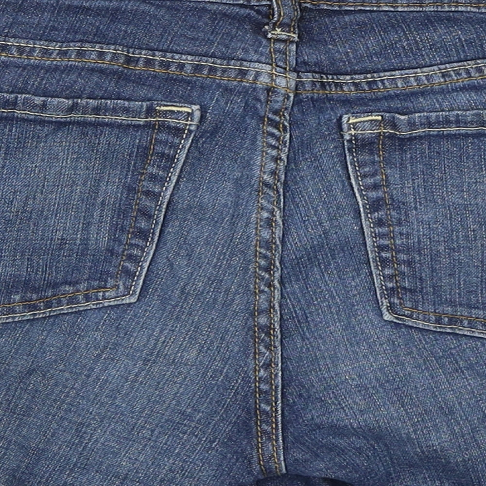 Brand and care label for Gap women’s blue hot pants shorts, size UK 8