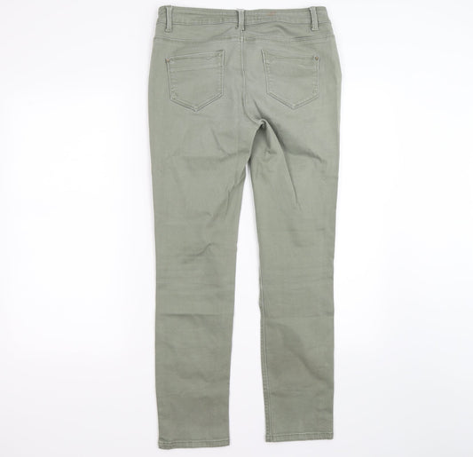 dunned Womens Green Denim Skinny Jeans Size 10 L27 in