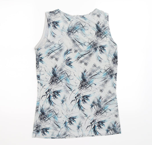 paramour Womens Grey Floral Basic Tank Size M