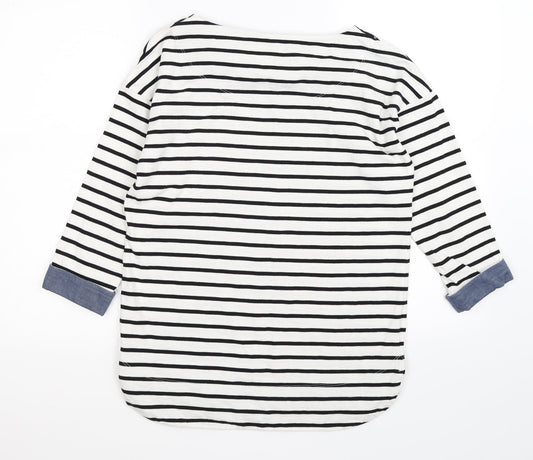 NEXT Womens White Striped Pullover Jumper Size 8
