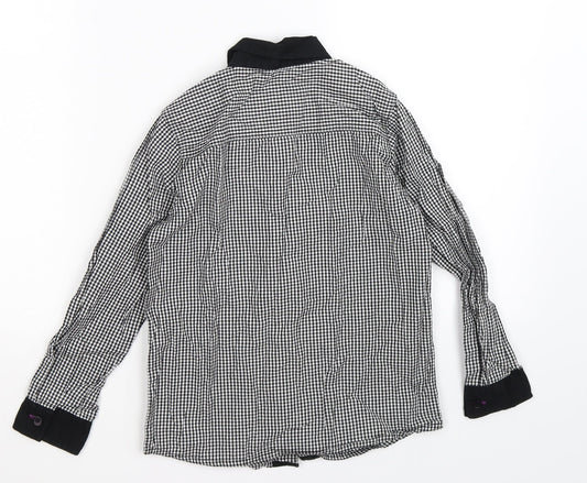M&Co Boys Black Check Basic Button-Up Size 6-7 Years