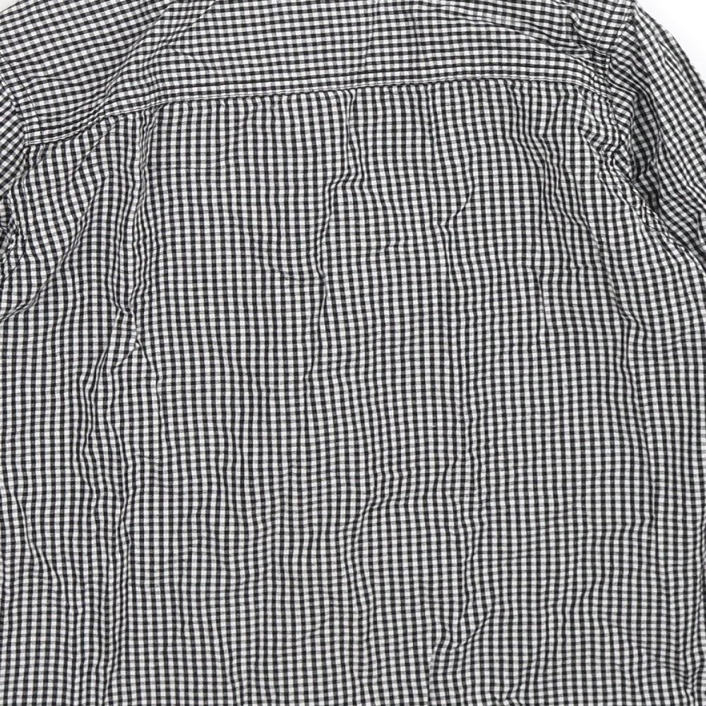 M&Co Boys Black Check Basic Button-Up Size 6-7 Years