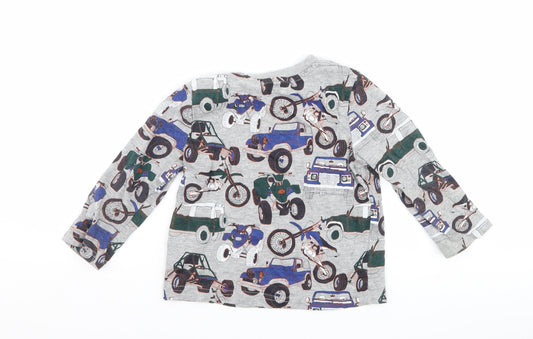 F&F Boys Grey Basic T-Shirt Size 2-3 Years - cars