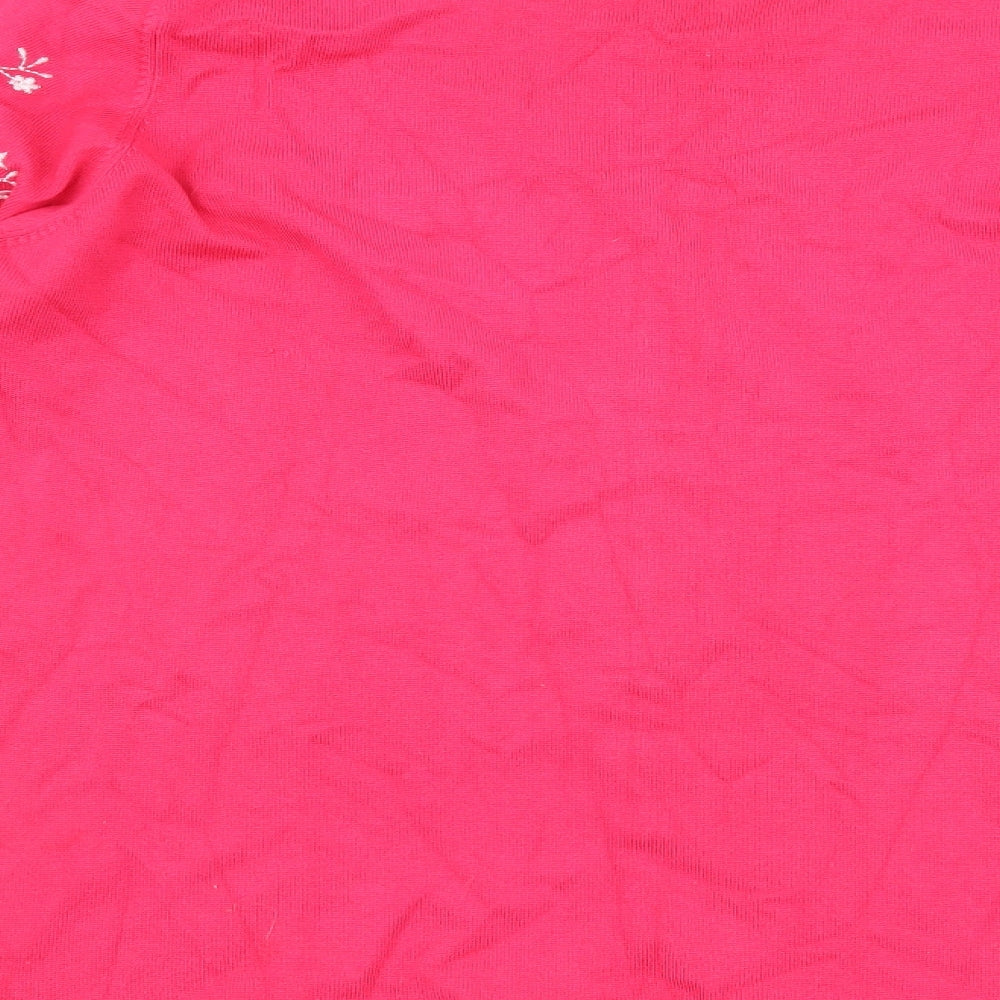 Brand and care label for Text women’s pink floral basic t-shirt, size L
