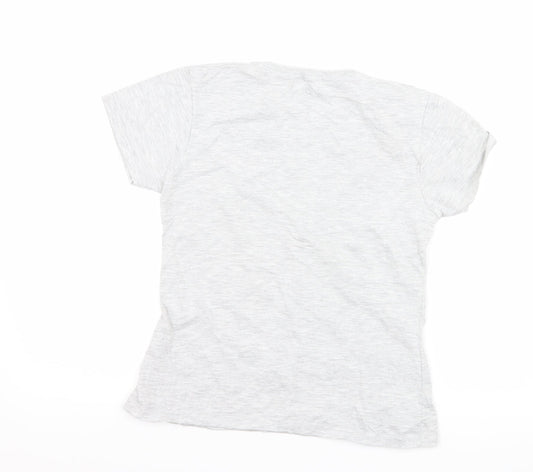 Preworn Girls Grey Basic T-Shirt Size 11-12 Years - slogan