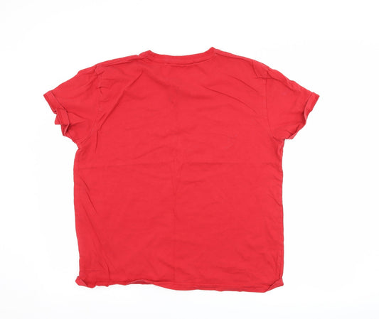 Fred & Boston Mens Red T-Shirt Size 2XL - graphic