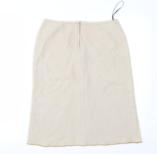 Topshop Womens Beige Flannel Straight & Pencil Skirt Size 8