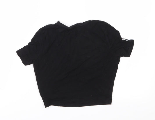 New Look Girls Black Jersey Cropped T-Shirt Size 9 Years