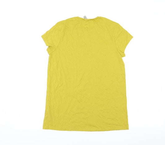 ASOS Womens Yellow Basic T-Shirt Size 10