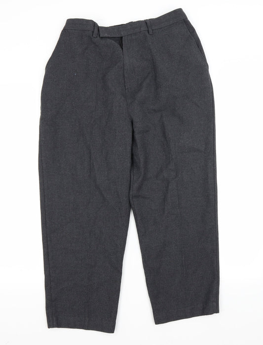 Additional front view of Preworn boys’ grey dress pants trousers, size XL