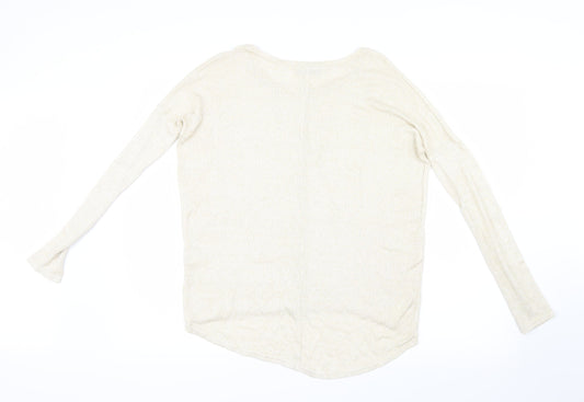Bebe Paris Womens Gold Knit Pullover Jumper Size M