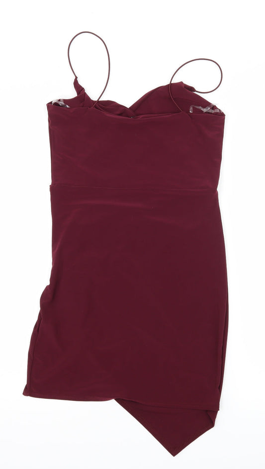 Boohoo Womens Purple Jersey Slip Dress Size 10