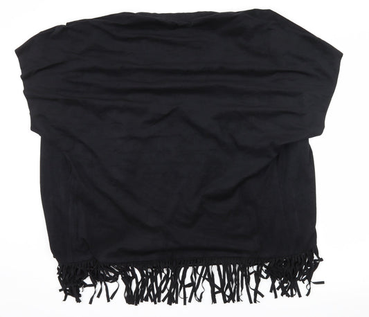 Cherry Couture Womens Black Velour Kimono Blouse Size S