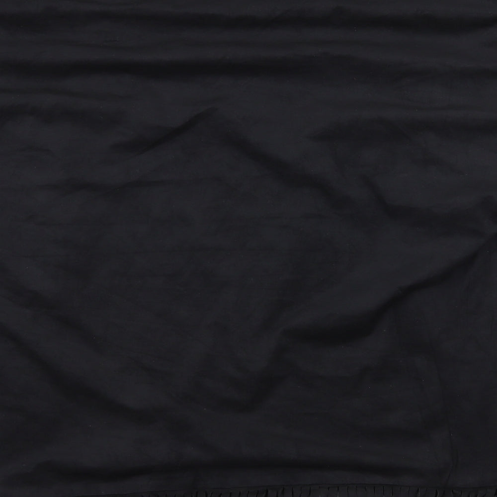 Brand and care label for Cherry Couture women’s black velour kimono blouse, size S