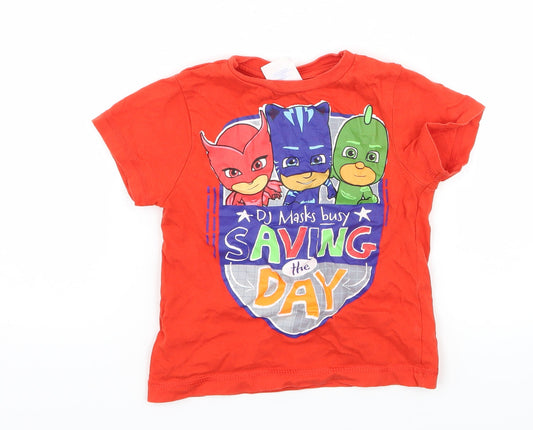 Additional front view of George Baby Red Solid Jersey Cami Pyjama Top, size 18-24, Months - PJ Masks