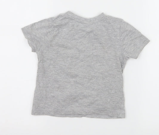 George Boys Grey Solid Jersey Cami Pyjama Top Size 18-24 Months - PJ Masks