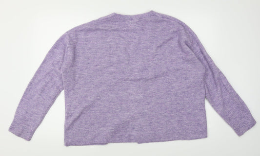 H&M Womens Purple Knit Cardigan Jumper Size M