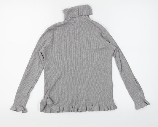 Primark Girls Grey Knit Henley Jumper Size 12-13 Years