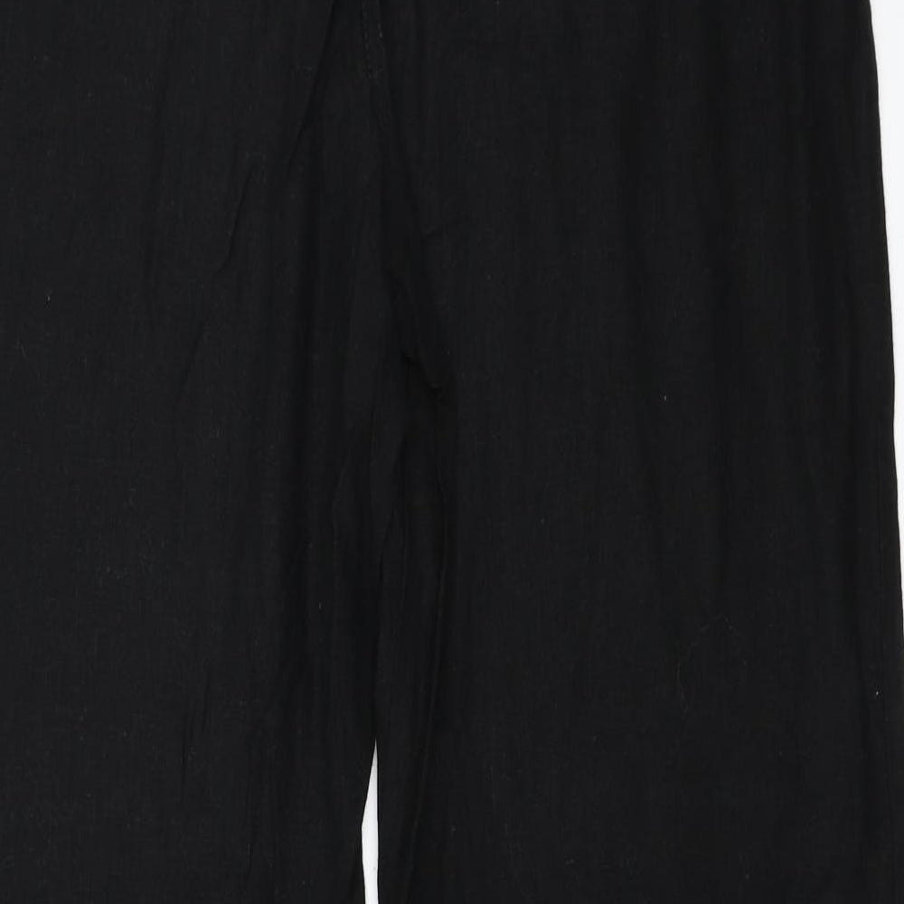Papaya Womens Black Trousers Size 14 L32 in