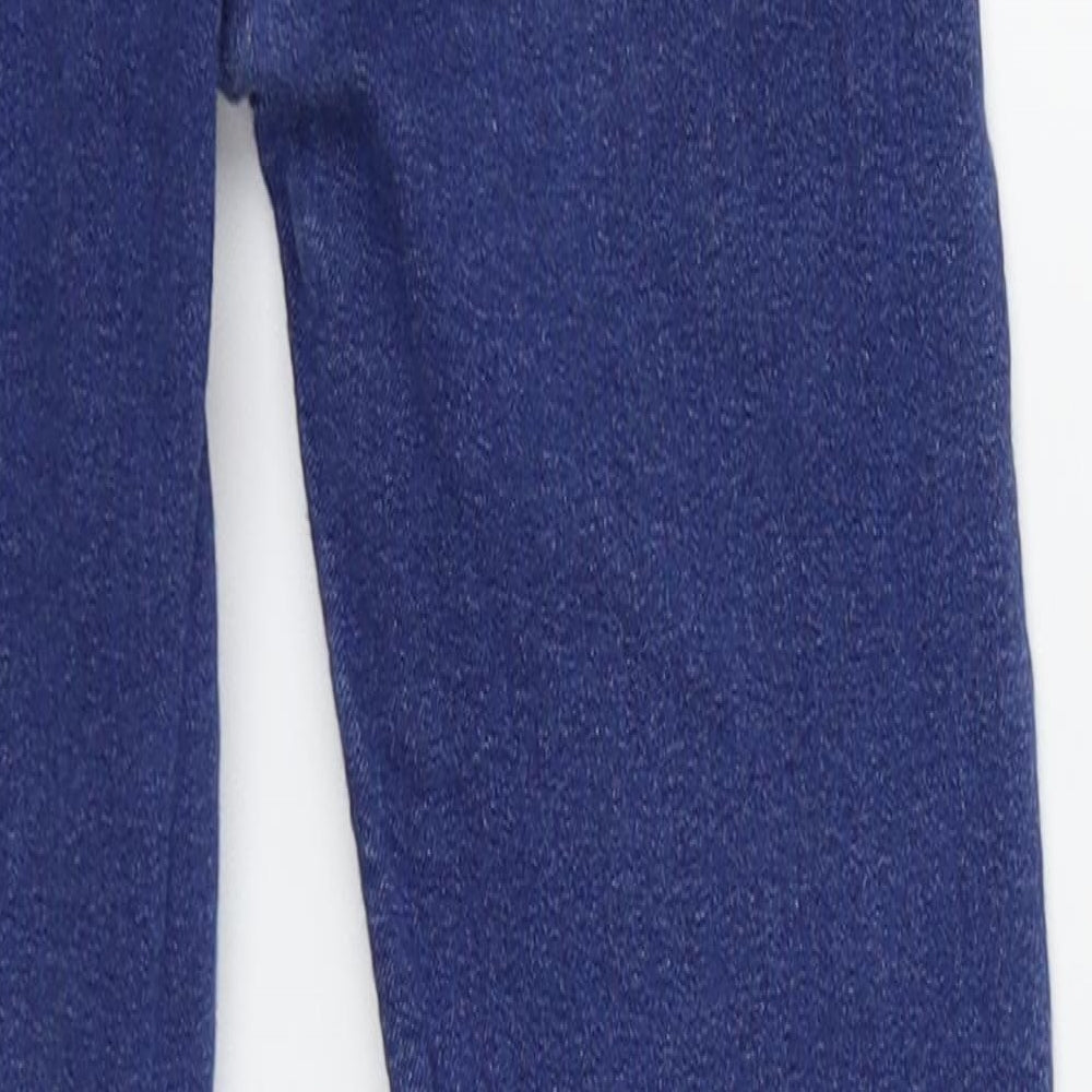 Brand and care label for Candy Couture girls’ blue skinny jeans, size 9, years - ripped