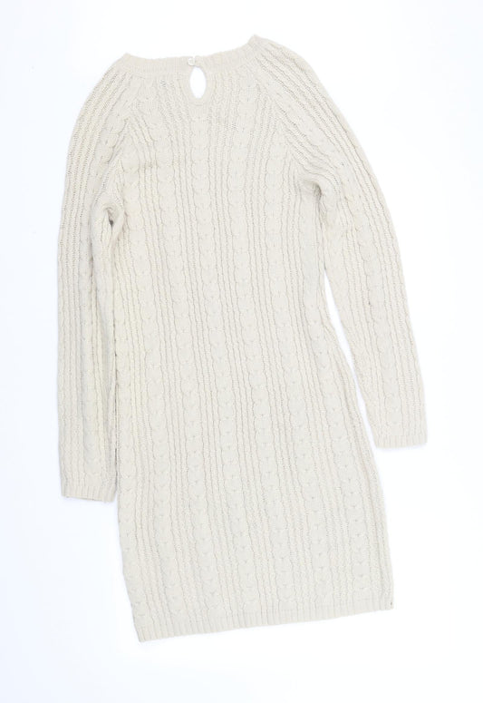 H&M Womens Beige Fit & Flare Size 8