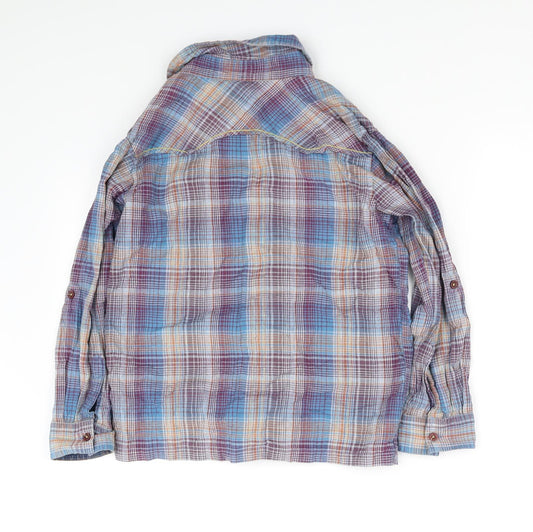 pre worn Girls Blue Basic Button-Up Size 10-11 Years