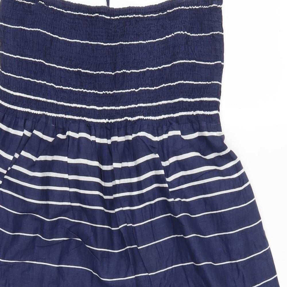 BHS Womens Blue Striped Fit & Flare Size 14