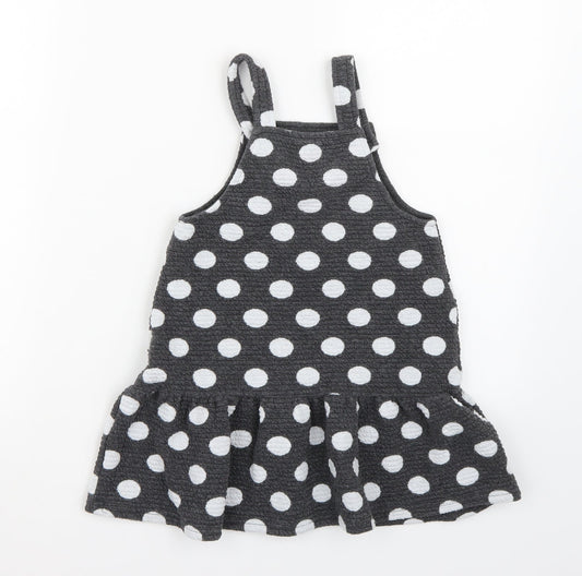 George Girls Grey Polka Dot A-Line Size 3-4 Years